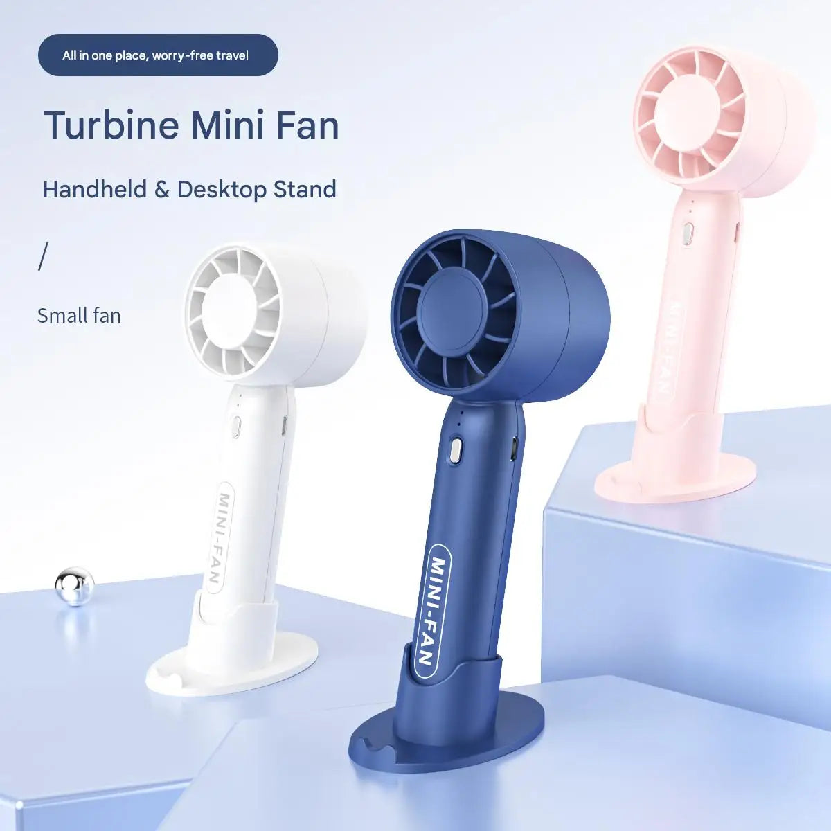 Portable Turbo Fan – Lightweight, Rechargeable, Desktop Stand