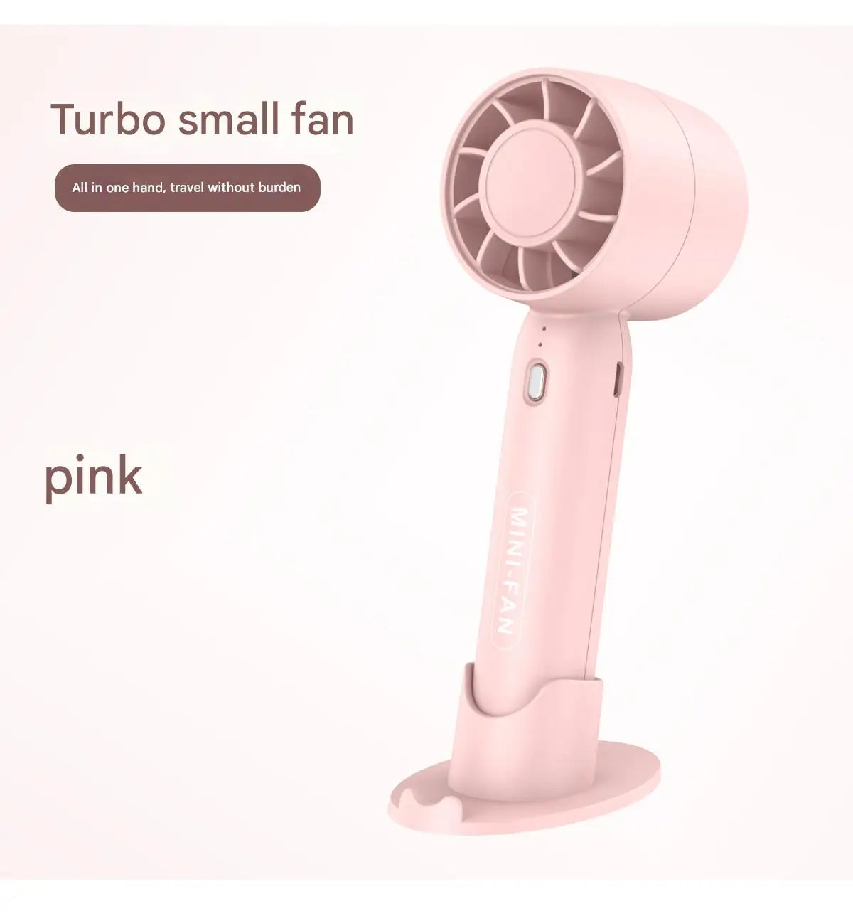 Portable Turbo Fan – Lightweight, Rechargeable, Desktop Stand