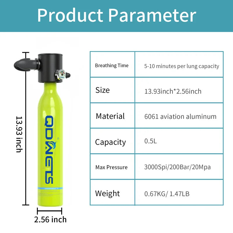 AquaMini Tank – Compact Air for Short Dives