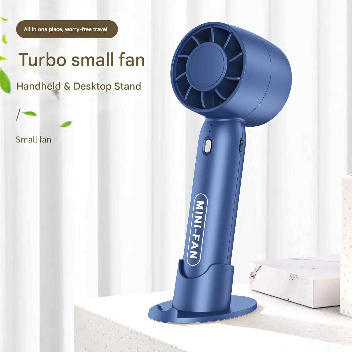 Portable Turbo Fan – Lightweight, Rechargeable, Desktop Stand