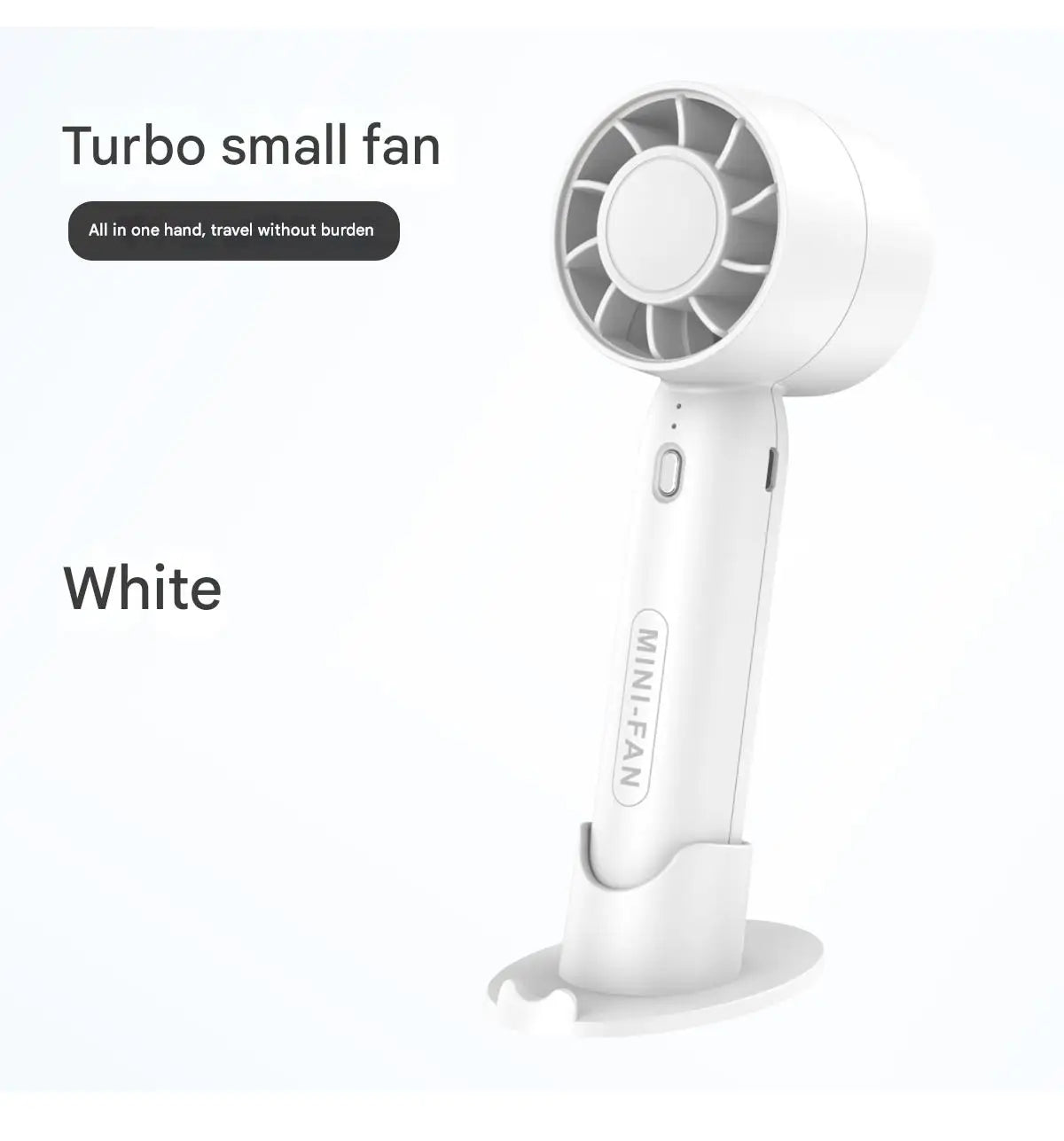 Portable Turbo Fan – Lightweight, Rechargeable, Desktop Stand
