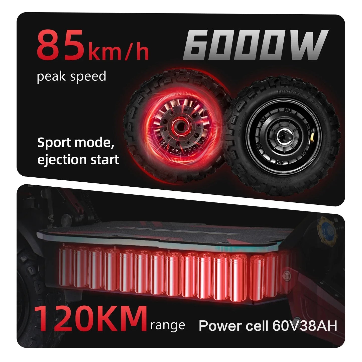 S5 Beast Scooter – 6000W Dual Motor