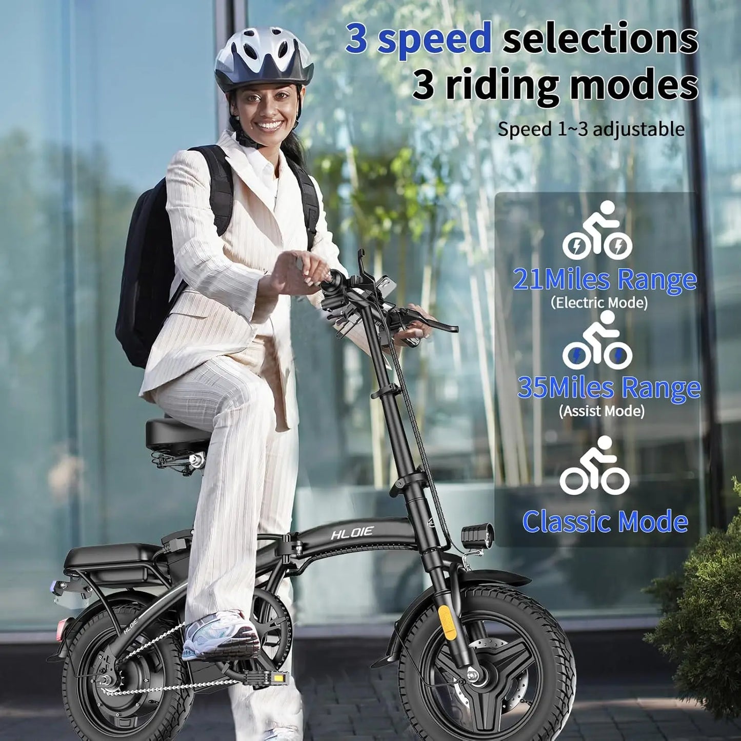 Folding Electric Bike 500W Peak 23MPH 35 Miles