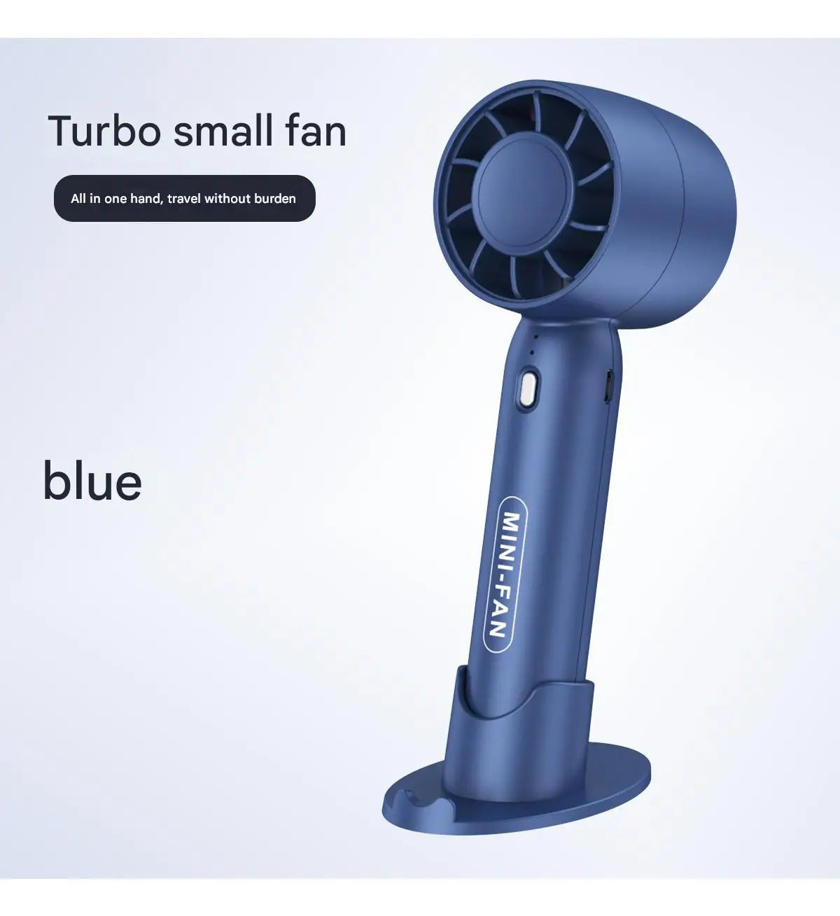 Portable Turbo Fan – Lightweight, Rechargeable, Desktop Stand