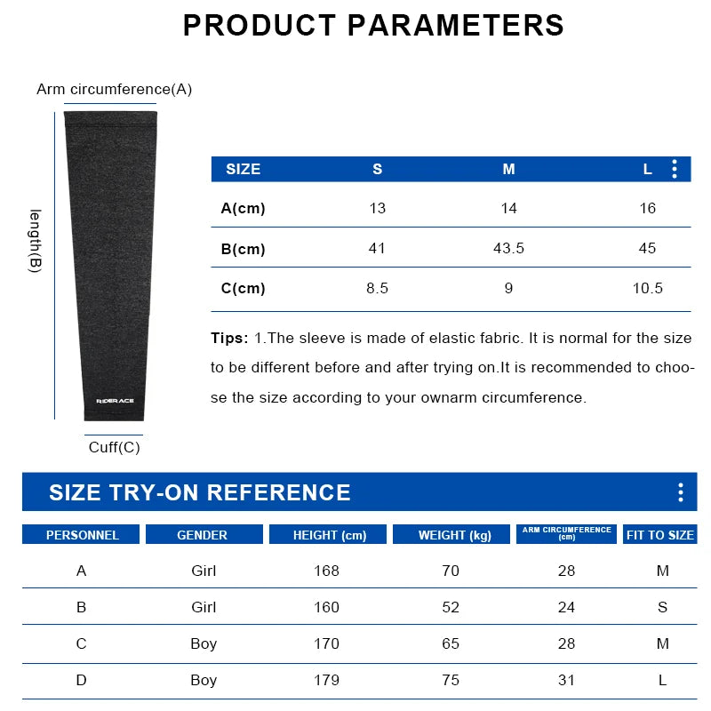 Sports Arm Sleeves – Ice Silk, Quick Dry, UV Protection